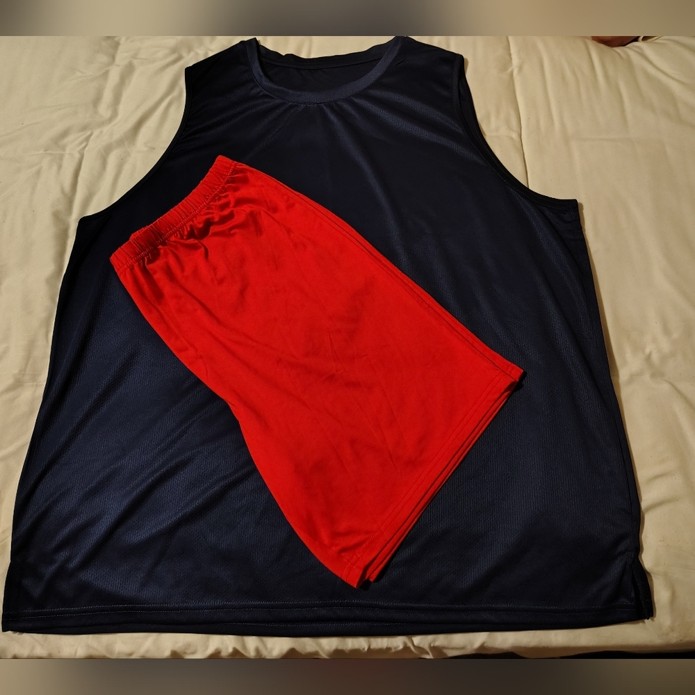 Men's,Red Shorts And Blue Tank Both Size 3XL